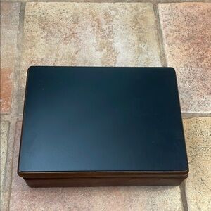Elegant Black and Brown glass top jewelry Box